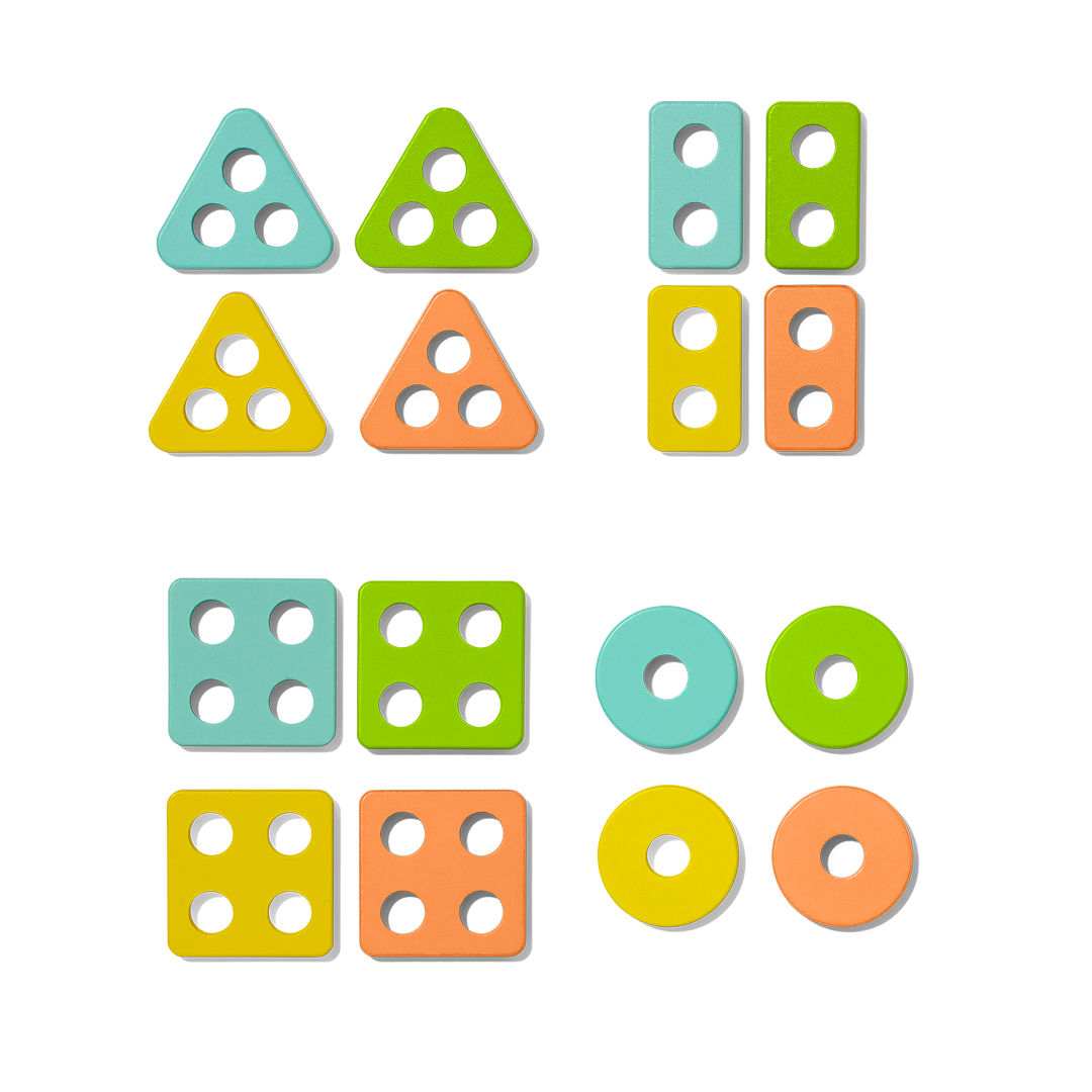 Sort & Stack Peg Puzzle Pieces (set of 12)